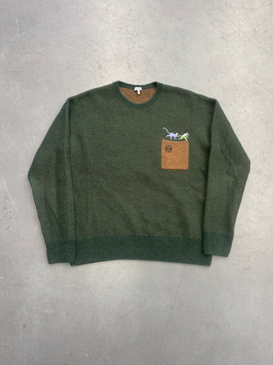 LOEWE MEN'S LEMUR POCKET JUMPER WOOL SWEATER