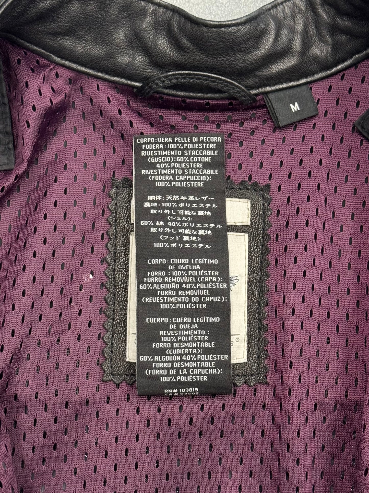 2015 HARLEY-DAVIDSON EMBROIDERED CROSS STUDDED JACKET