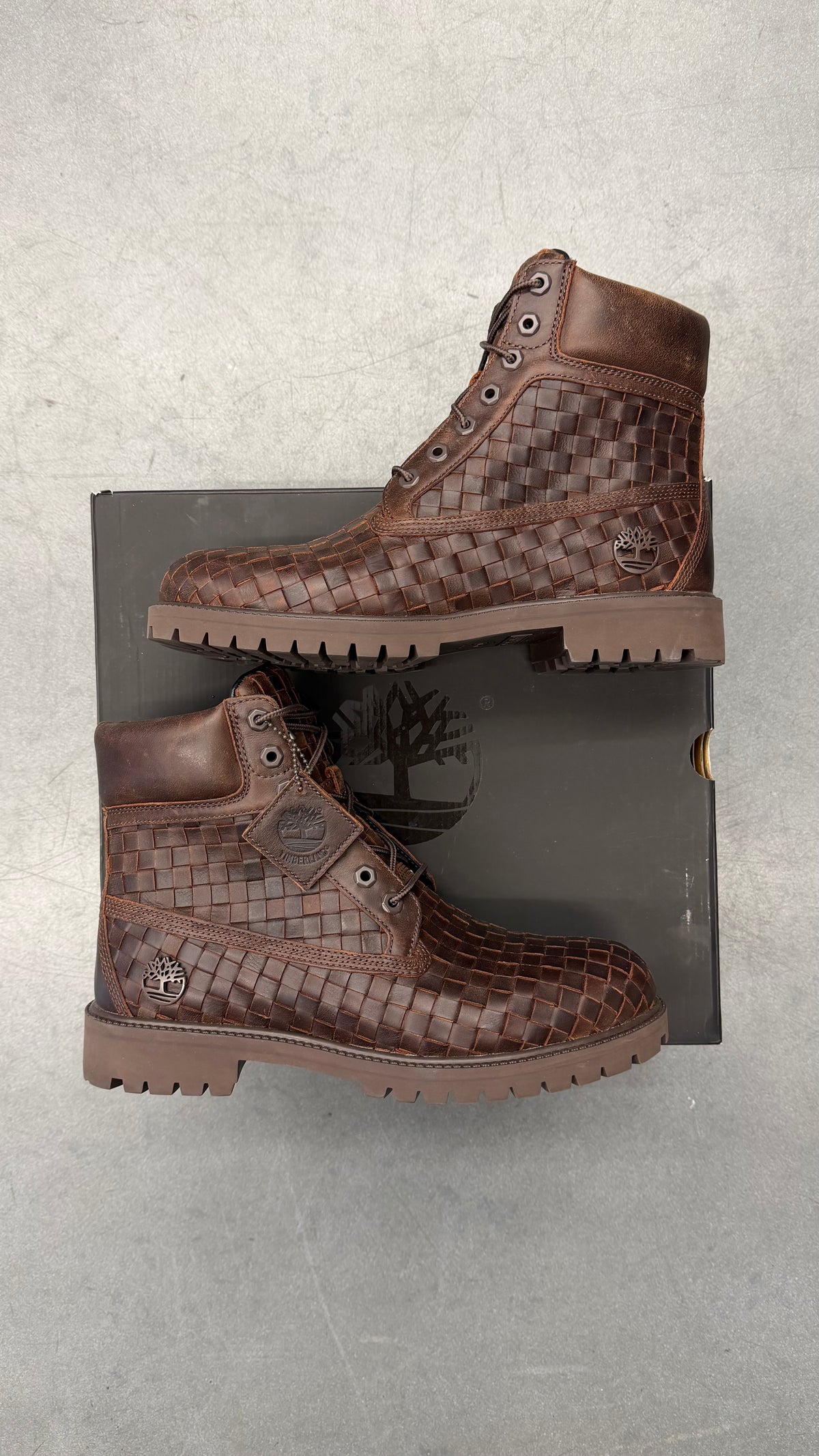 2025 TIMBERLAND PREMIUM 6-INCH WOVEN LEATHER BOOT - DARK BROWN