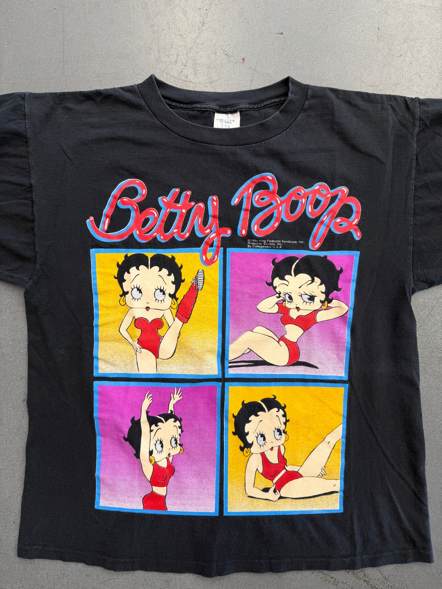 1994 BETTY BOOP WORKOUT WARHOL-STYLE TEE (COLLEGE WARE TAG)