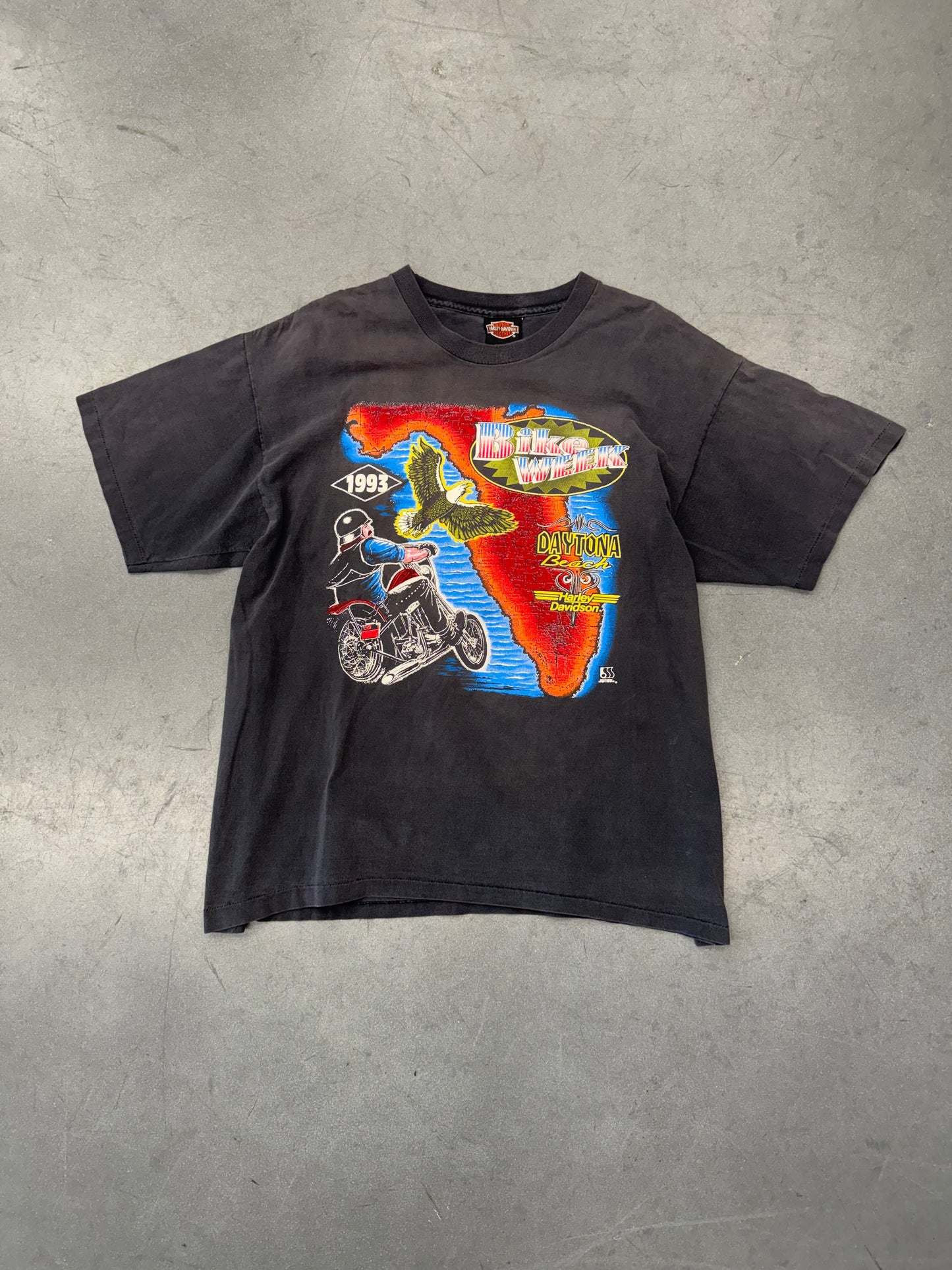 1993 HARLEY-DAVIDSON SOUTHERN SPORTSWEAR BIKE WEEK DAYTONA BEACH USA TEE (HARLEY-DAVIDSON TAG)