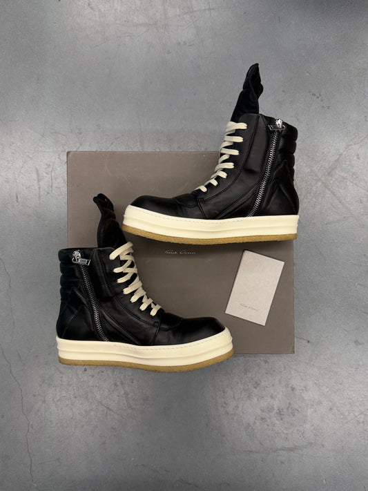 SIZE 40 RICK OWENS CREEP GEOBASKET SNEAKER - BLACK (W/BOX)