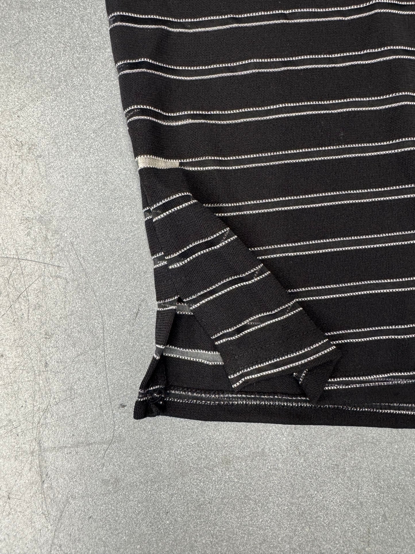 PRADA TEFLON STRIPED BUTTON-UP SHIRT - BLACK