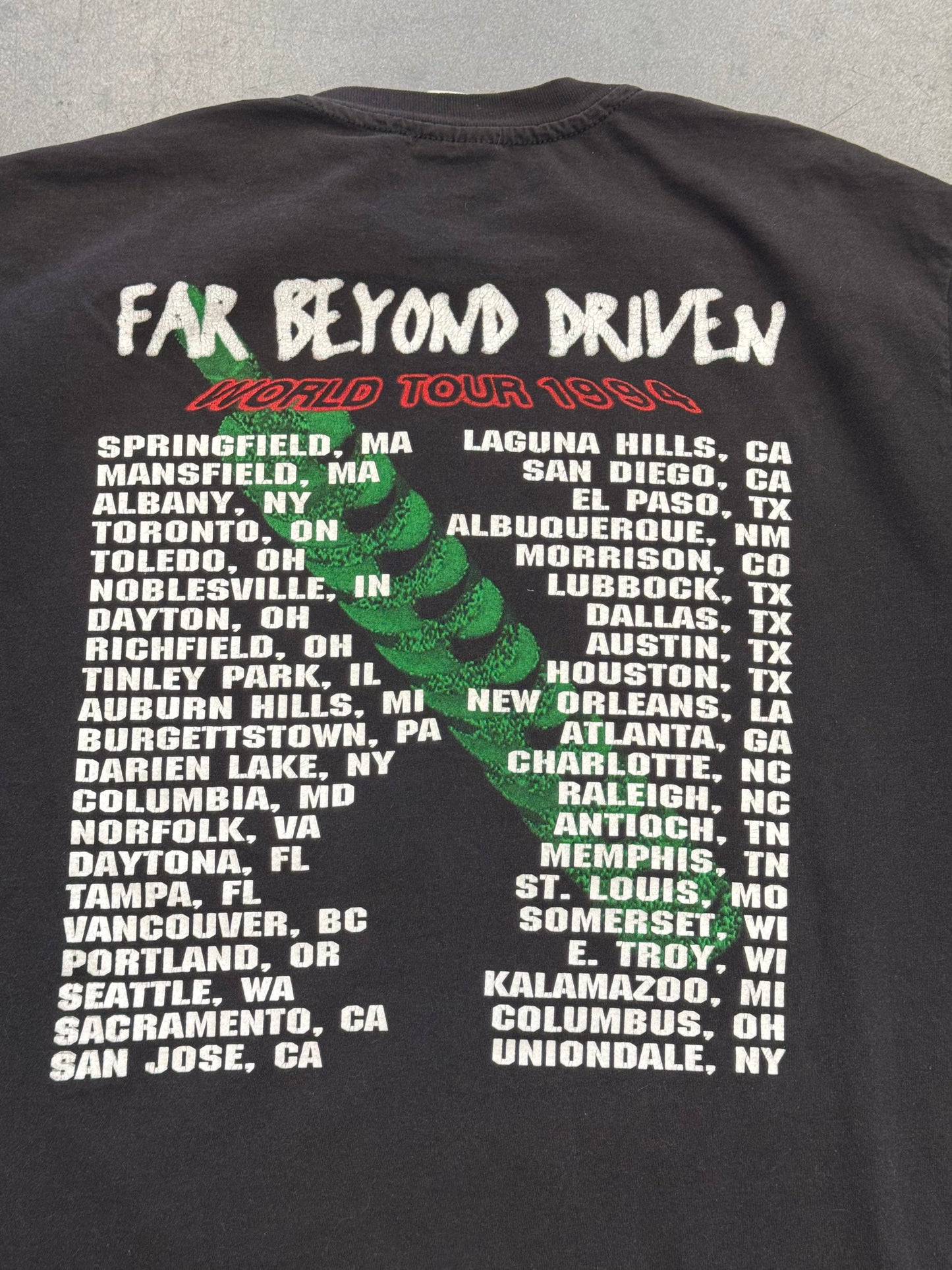 1994 PANTERA FAR BEYOND DRIVEN WORLD TOUR TEE (HANES HEAVYWEIGHT TAG)