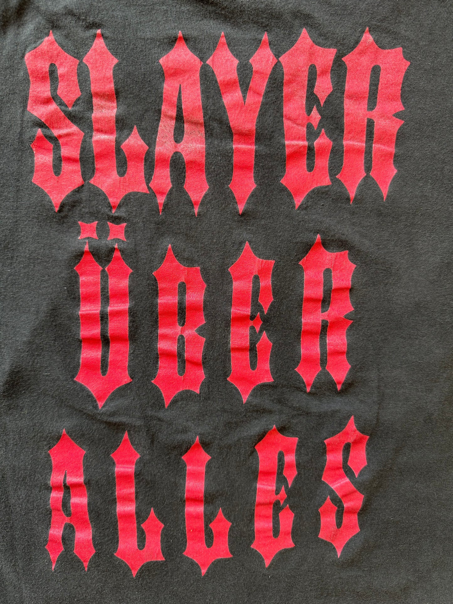 1992 SLAYER SLAYTANIC WEHRMACH SLAYER UBER ALLES TEE (BROCKUM TAG)