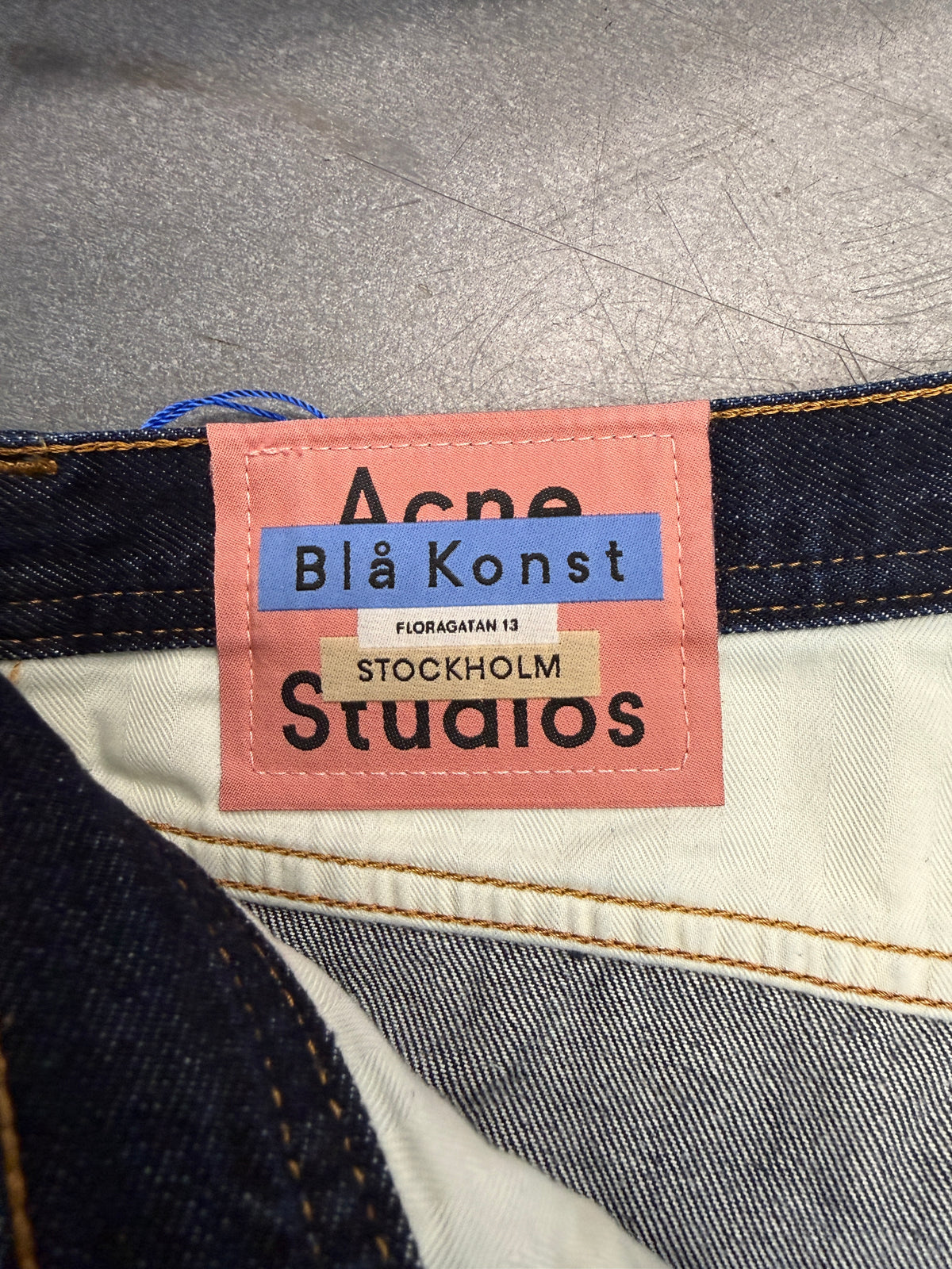 ACNE STUDIOS BLA KONST "LOG DARK BLUE" JEANS