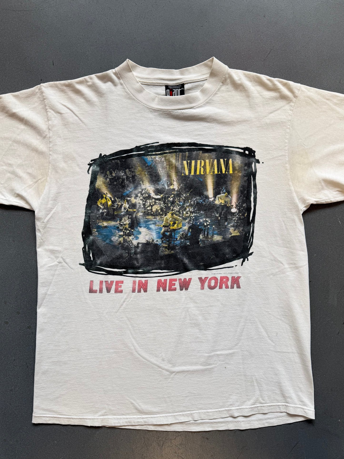 1995 NIRVANA MTV LIVE IN NEW YORK TEE (GIANT TAG)