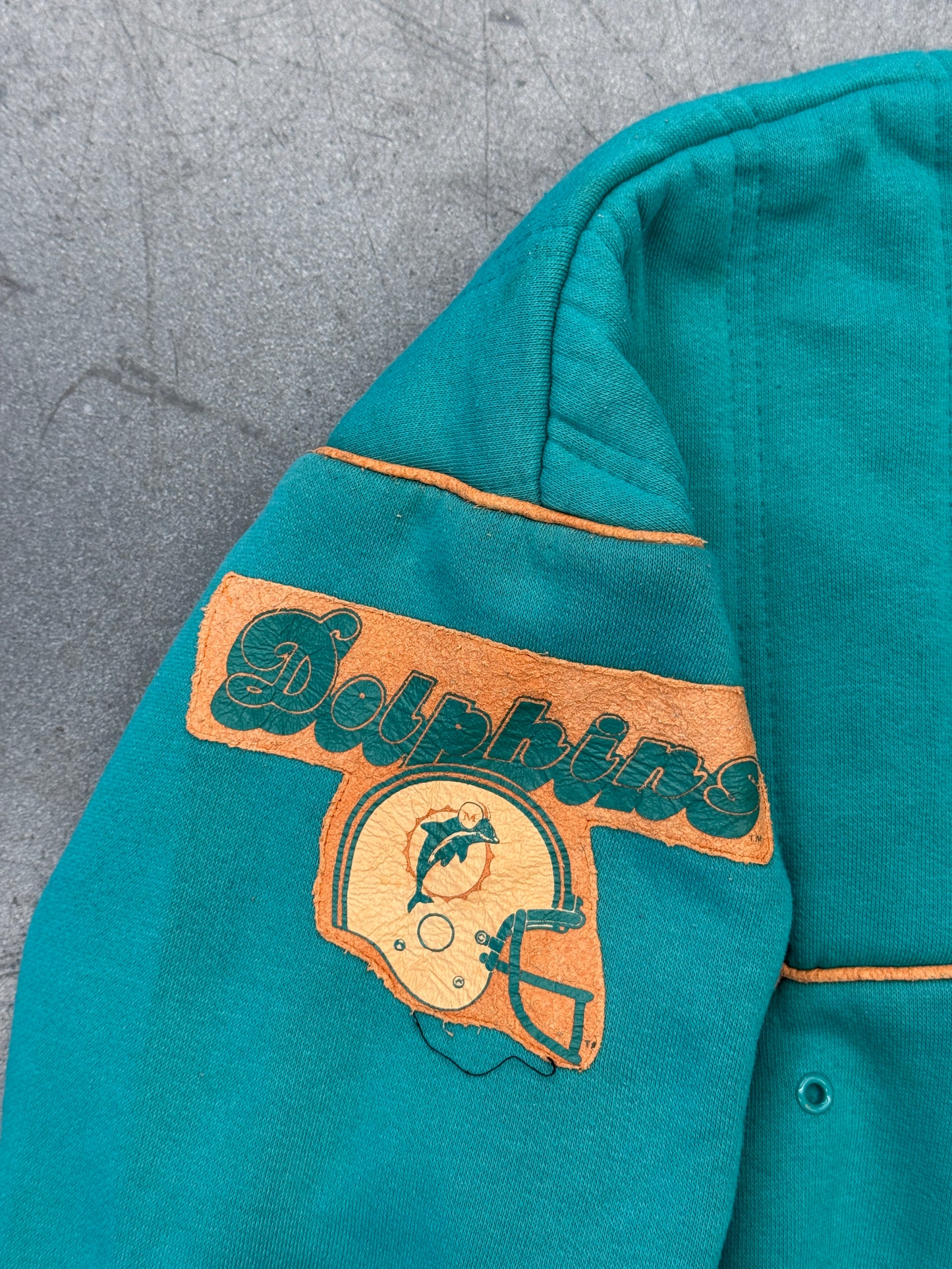 80'S/90'S MIAMI DOLPHINS NIKE QUARTER-ZIP SWEATER (RED/GREY NIKE TAG)