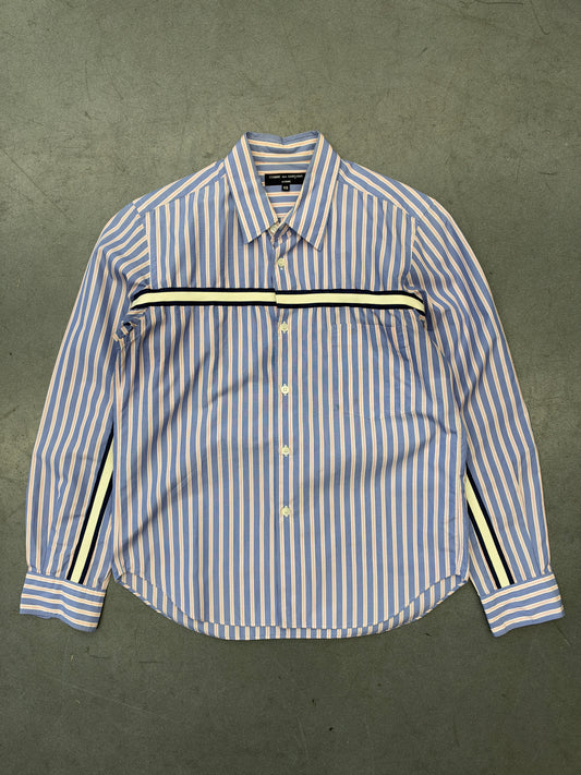 COMME DES GARCONS TAPE LINE PINSTRIPE BUTTON UP SHIRT