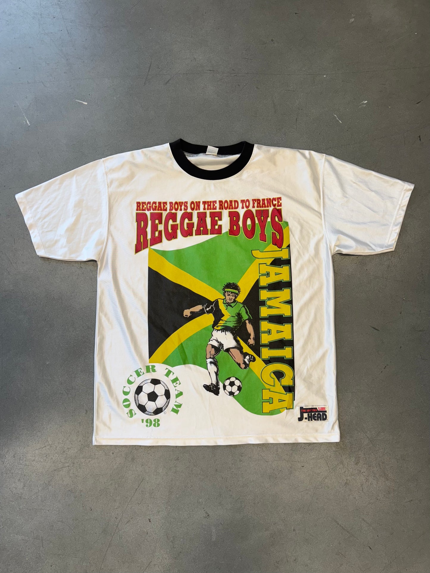 1998 JAMAICA SOCCER TEAM REGGAE BOYS JERSEY (HEAD TAG)