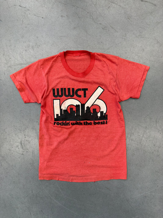1980S WWCT 106 ROCKIN' WITH THE BEST RADIO STATION PROMO TEE (CUT TAG)