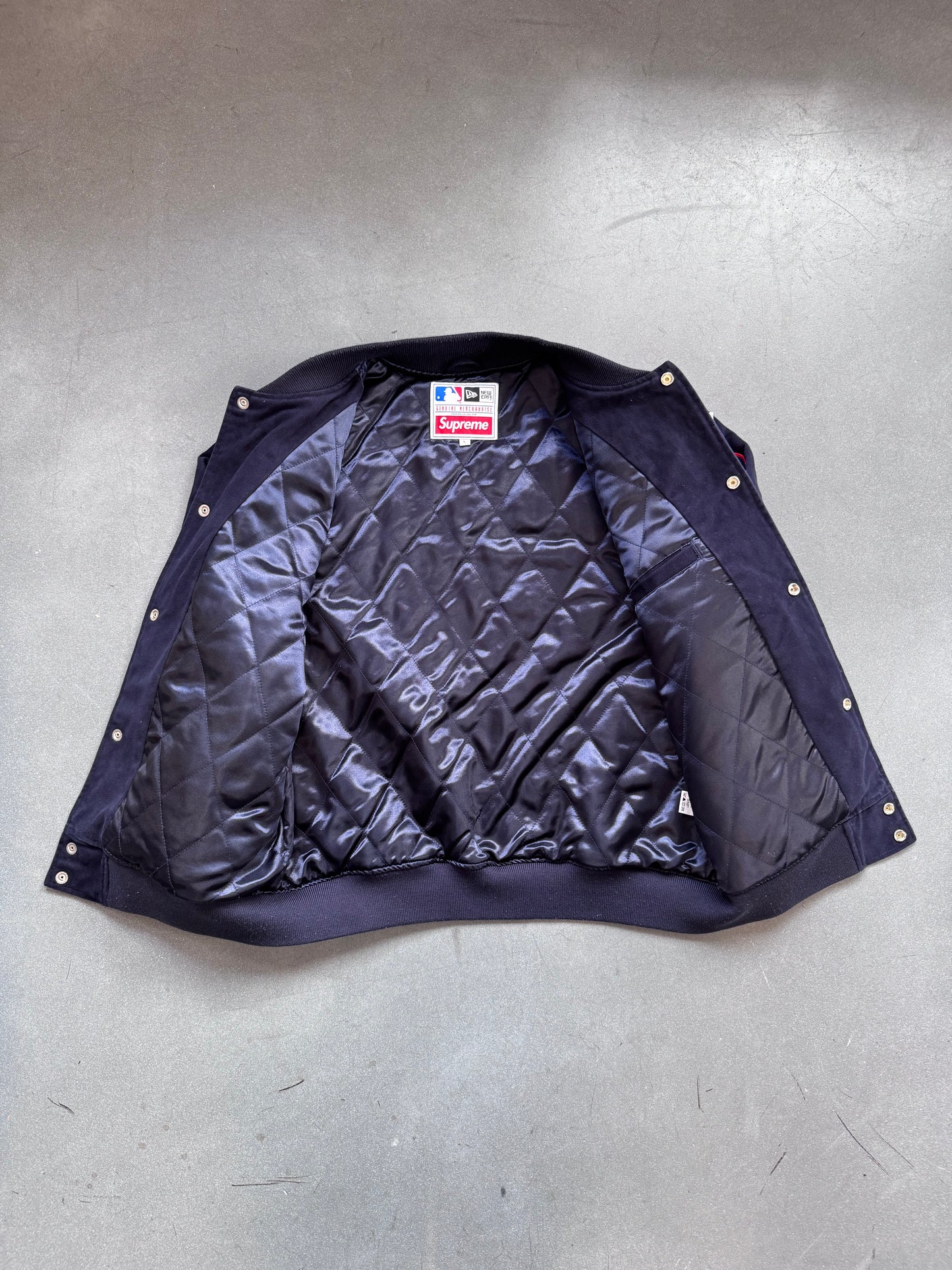 SS20 SUPREME NEW ERA MLB VARSITY JACKET - NAVY (L)