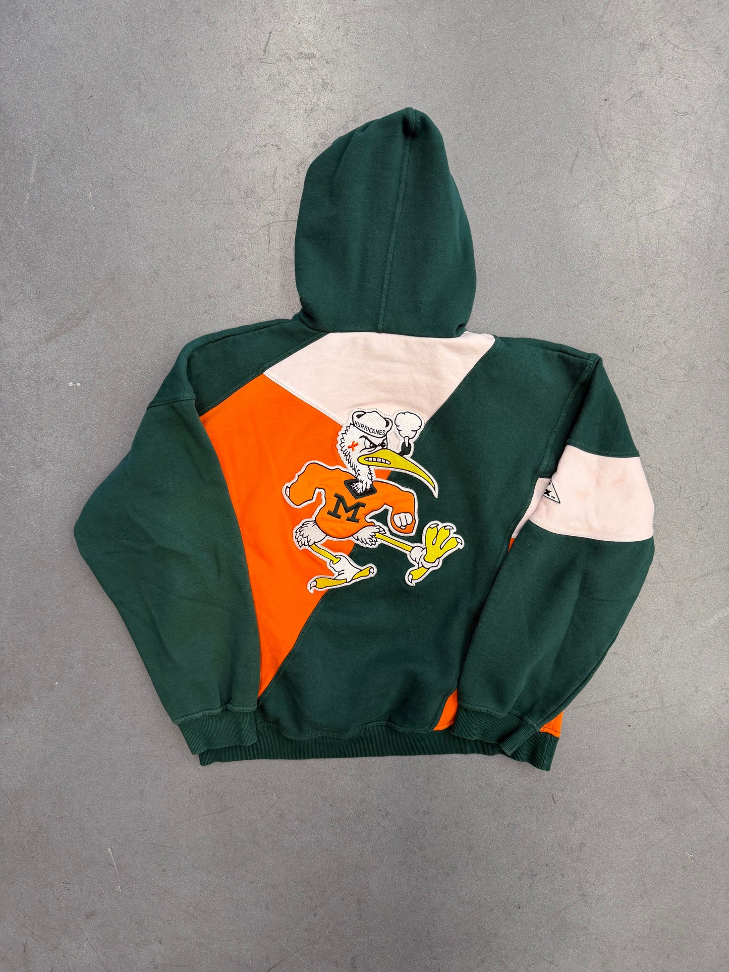 90S UNIVERSITY OF MIAMI APEX COLOR BLOCK HOODIE (APEX ONE)