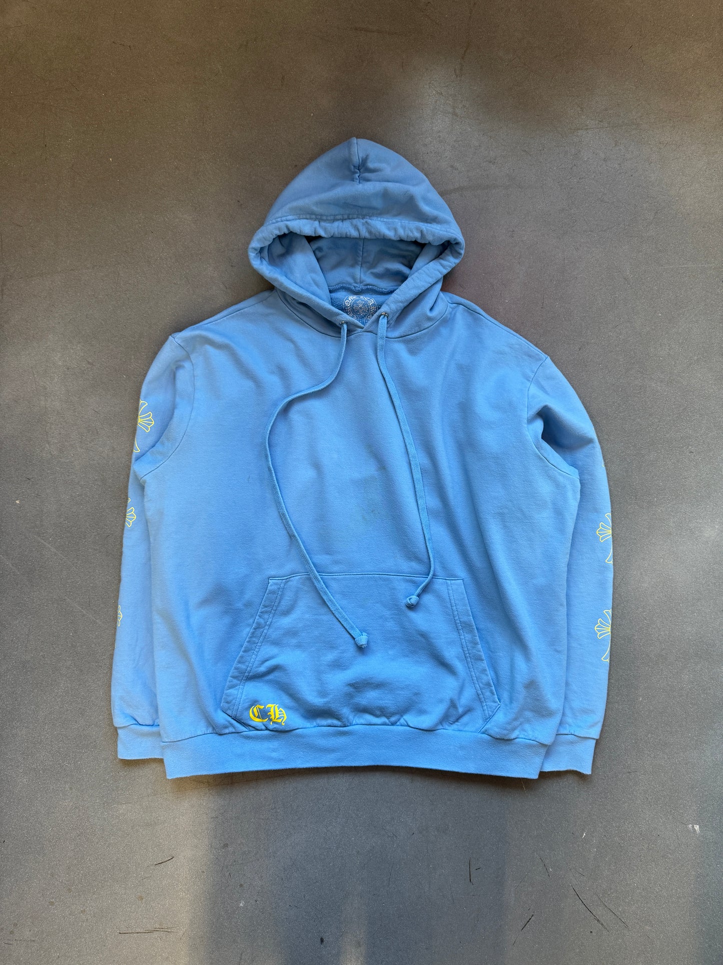 CHROME HEARTS DRAKE CERTIFIED LOVER BOY PULLOVER HOODIE - BLUE