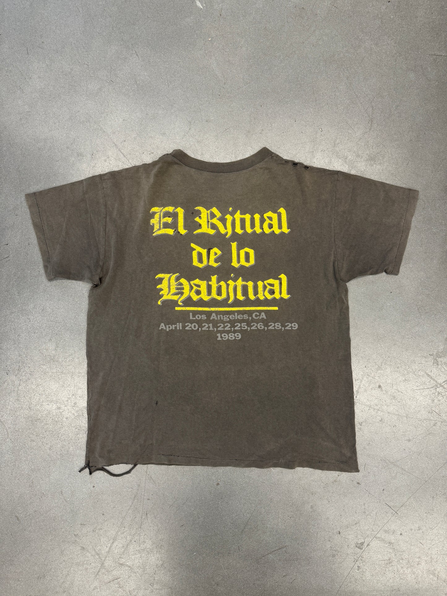 1989 JANES ADDICTION EL RITUAL DE LO HABITUAL LOS ANGELES, CA TOUR TEE (PULLED TAG)