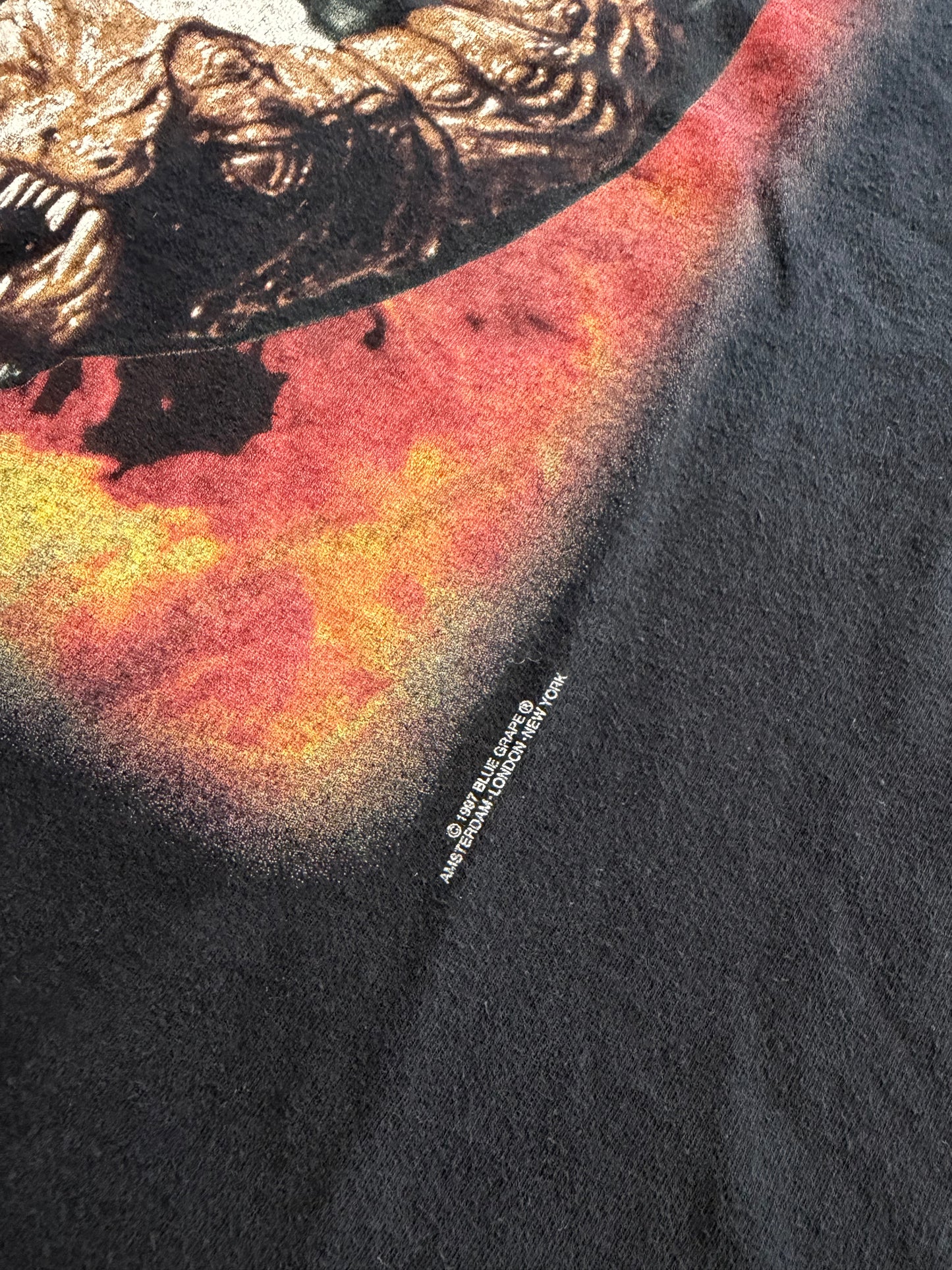 1997 JASON GOES TO HELL ‘EVIL HAS FINALLY FOUND A HOME’ BLUE GRAPE TEE (M&O KNITS TAG)