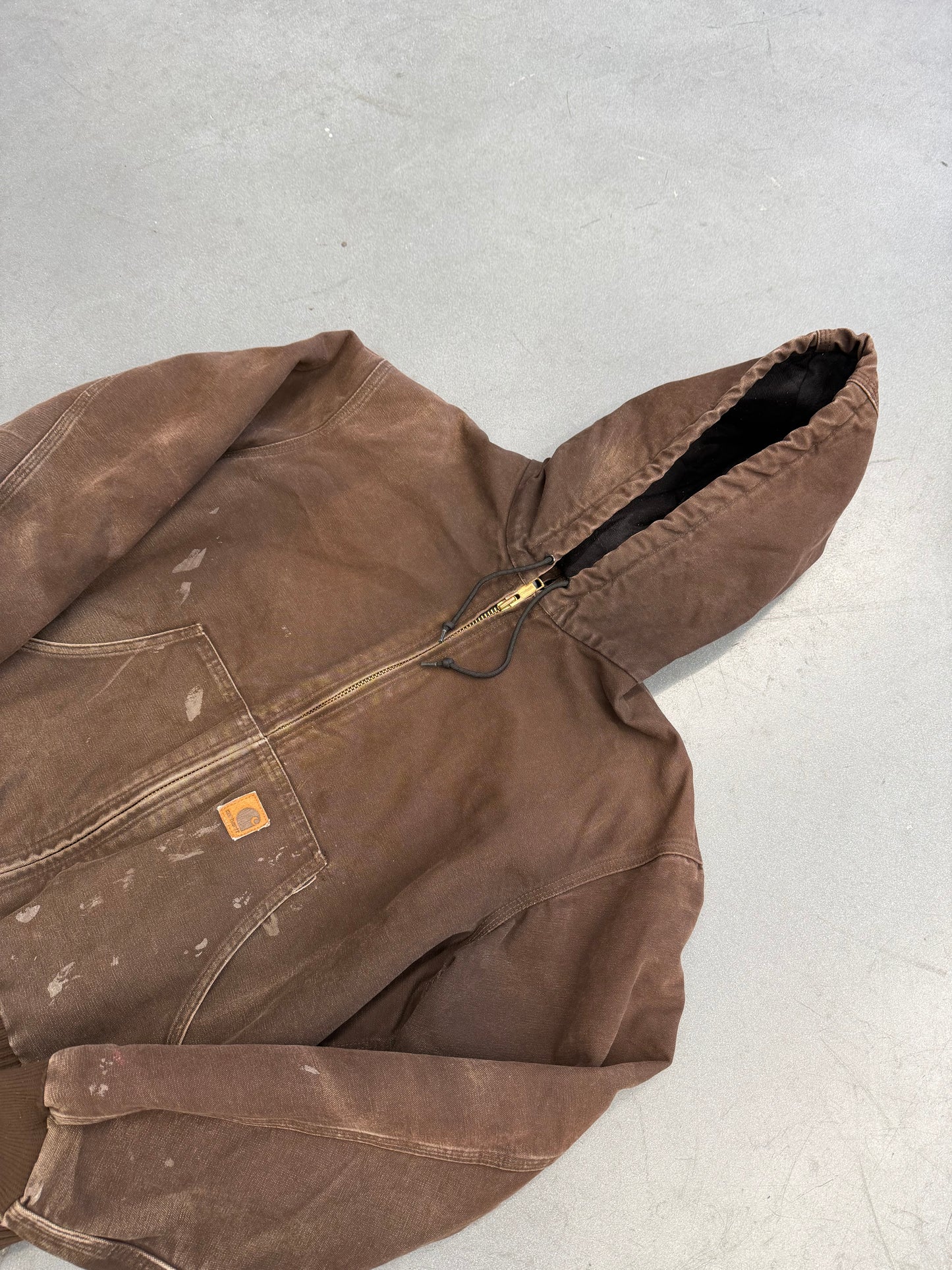 2000'S CARHARTT INSULATED CANVAS HOODIE - BROWN (J130DKB L)