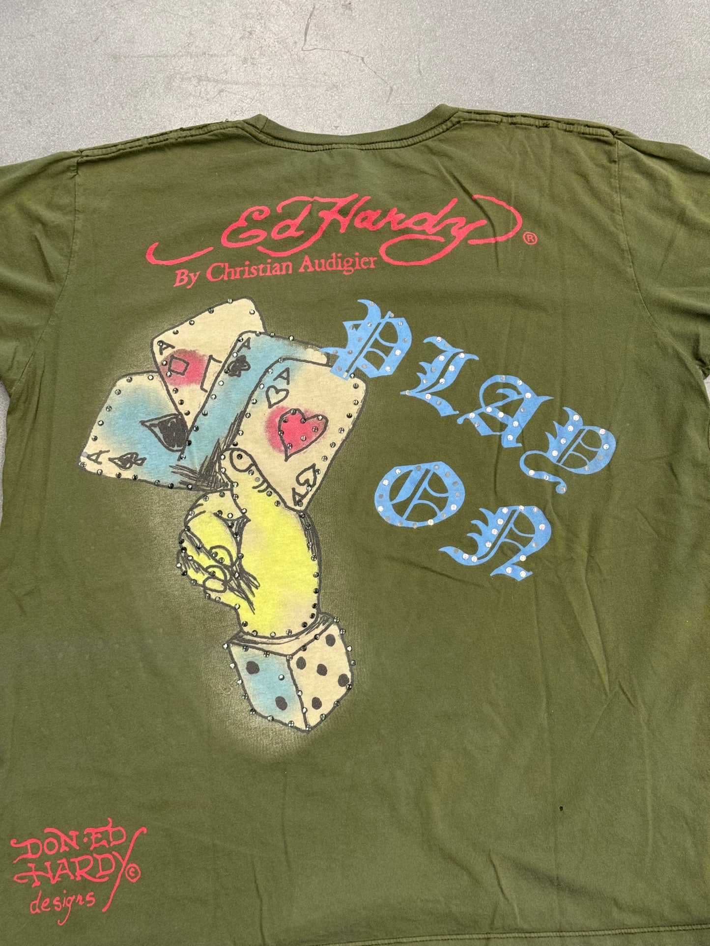 Y2K ED HARDY RHINESTONE "DEATH OR GLORY" TEE