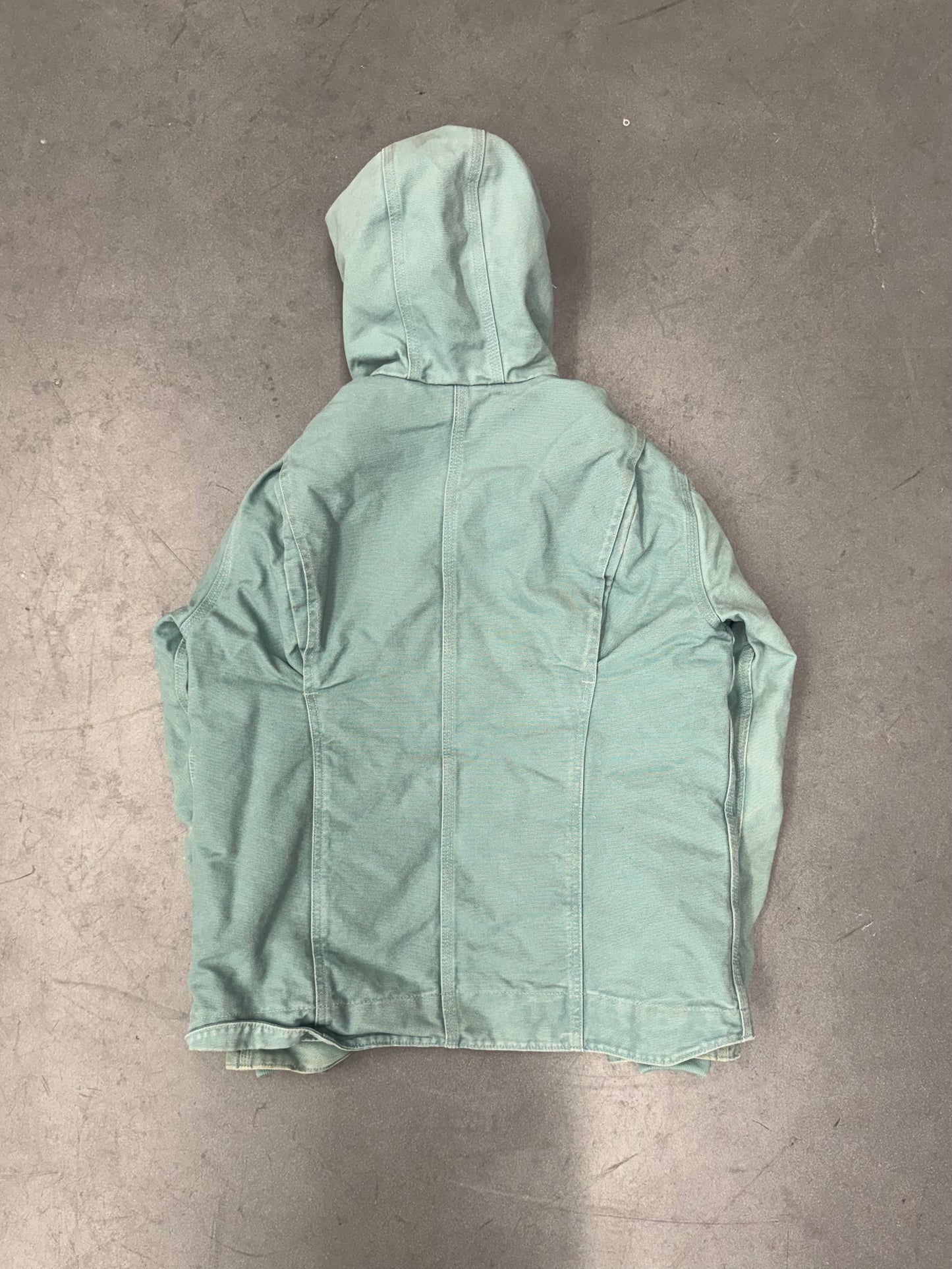 2000'S YOUTH CARHARTT FLEECE-LINED HOODED CANVAS WORK JACKET (WJ141454)