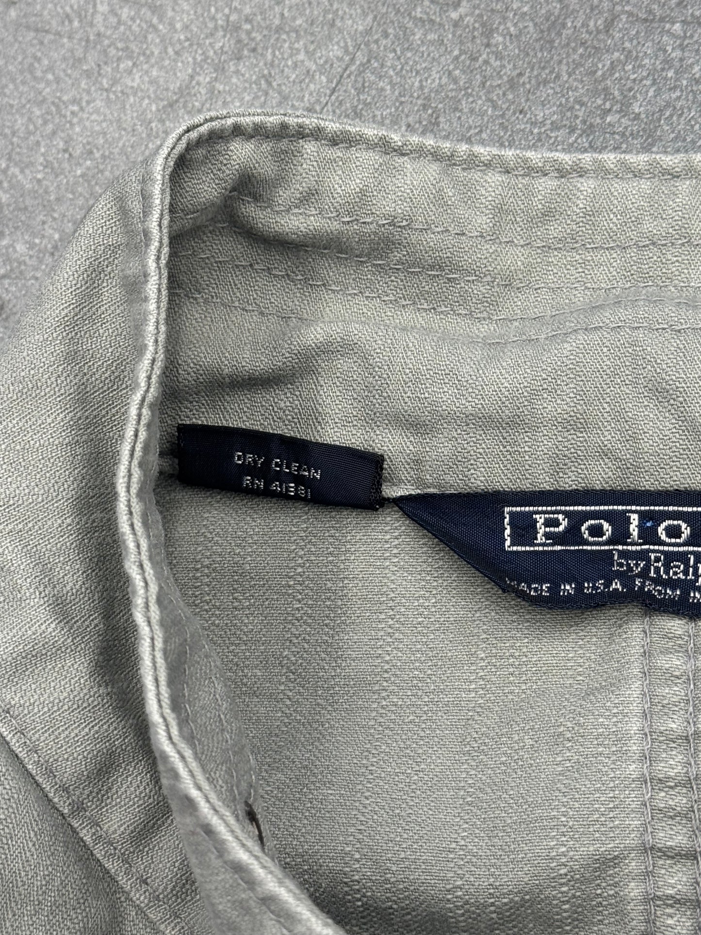 80S VINTAGE POLO RALPH LAUREN FIELD JACKET - GREY (AS SEEN ON ILAM GALLAGHER OF OASIS)