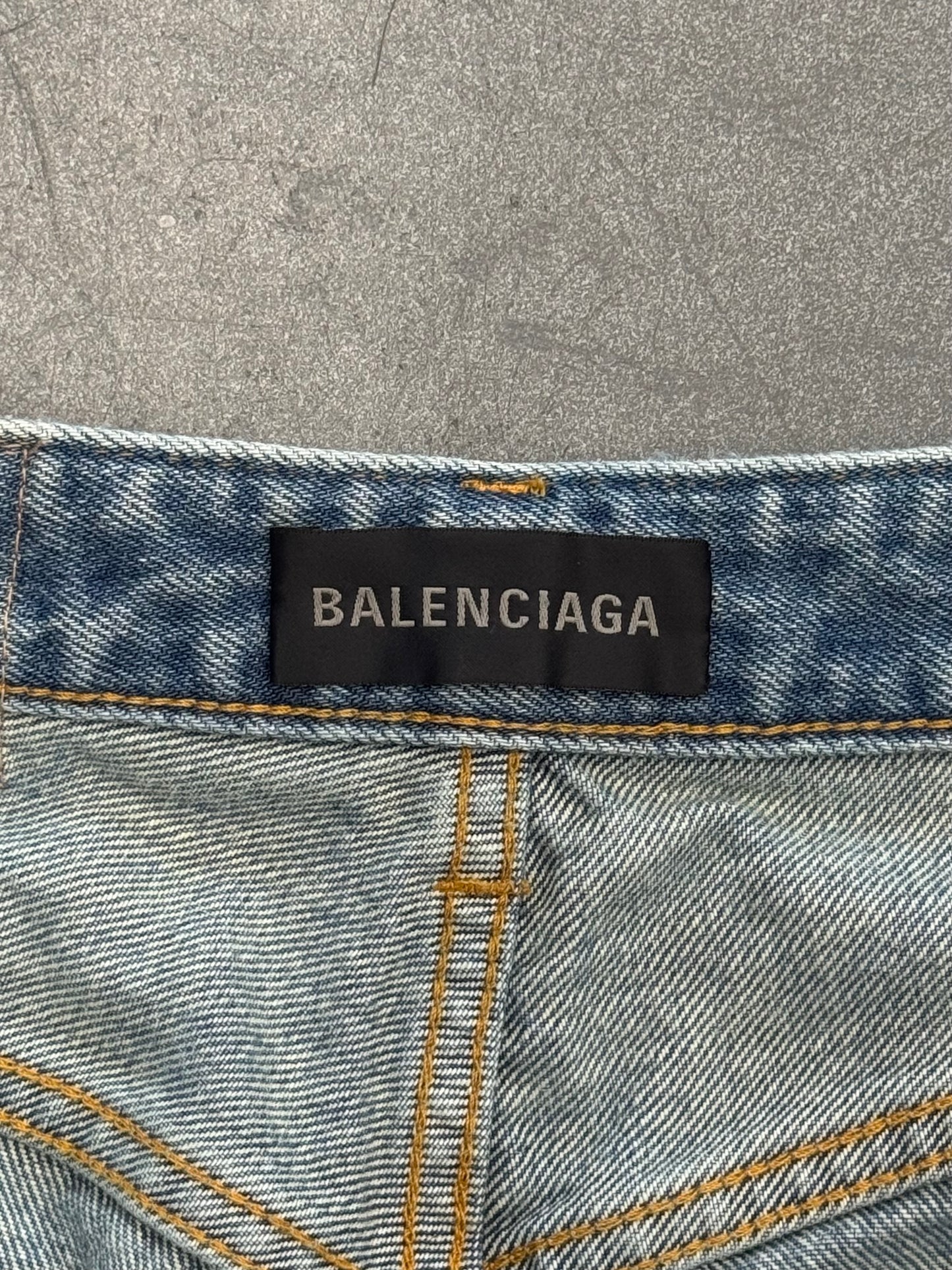 BALENCIAGA BIKER DARTS JAPANESE DENIM JEANS - 26