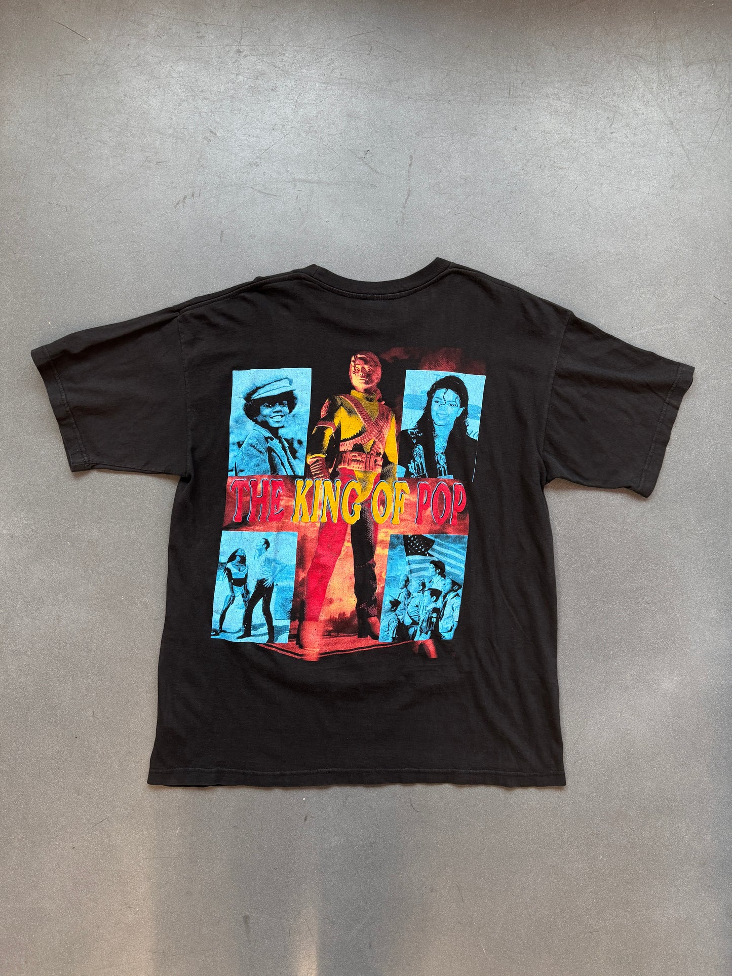 90'S MICHAEL JACKSON BIG FACE THE KING OF POP BOOTLEG RAP STYLE TEE (TOP TAG)