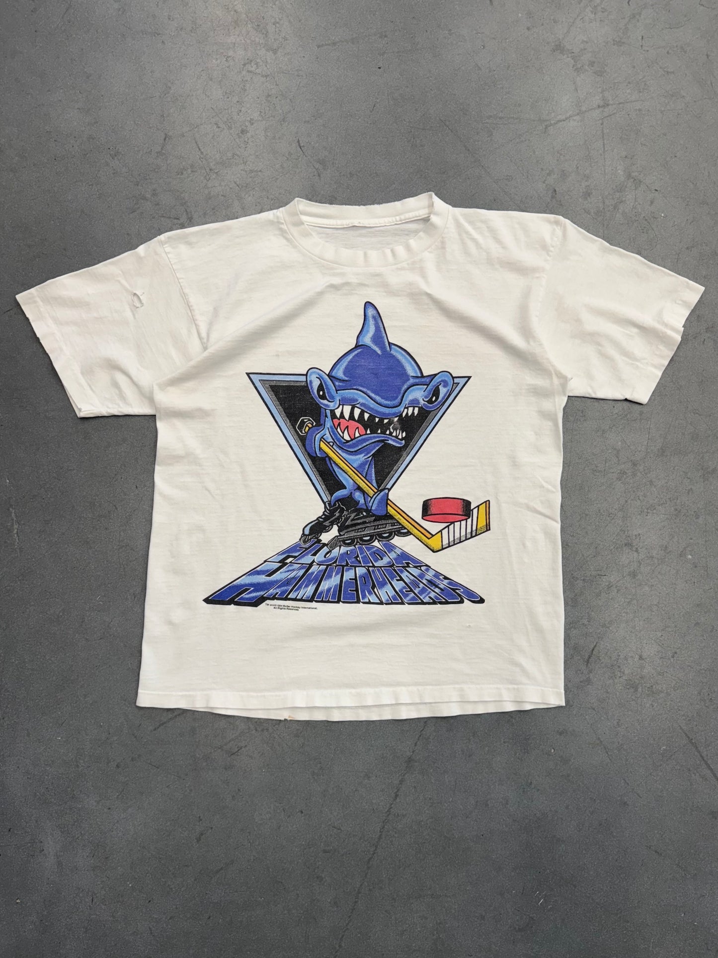 1994 FLORIDA HAMMERHEADS ROLLER HOCKEY INTERNATIONAL TEE (PULLED TAG)