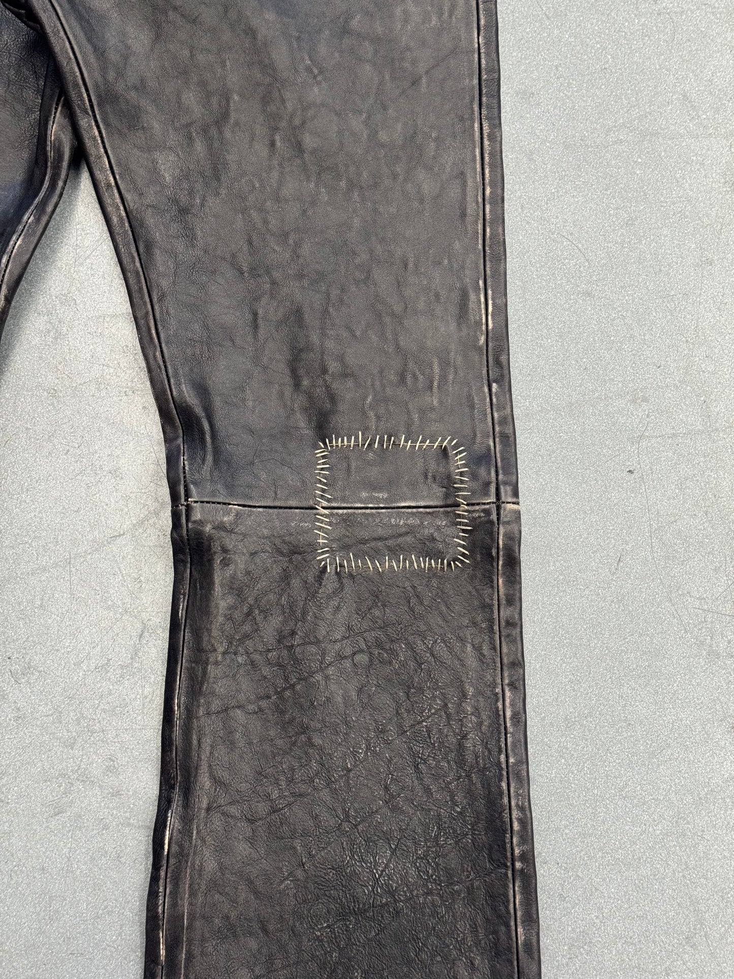 ENFANTS RICHES DEPRIMES ERD CRUST REPAIRED LEATHER FLARE JEANS - NWT