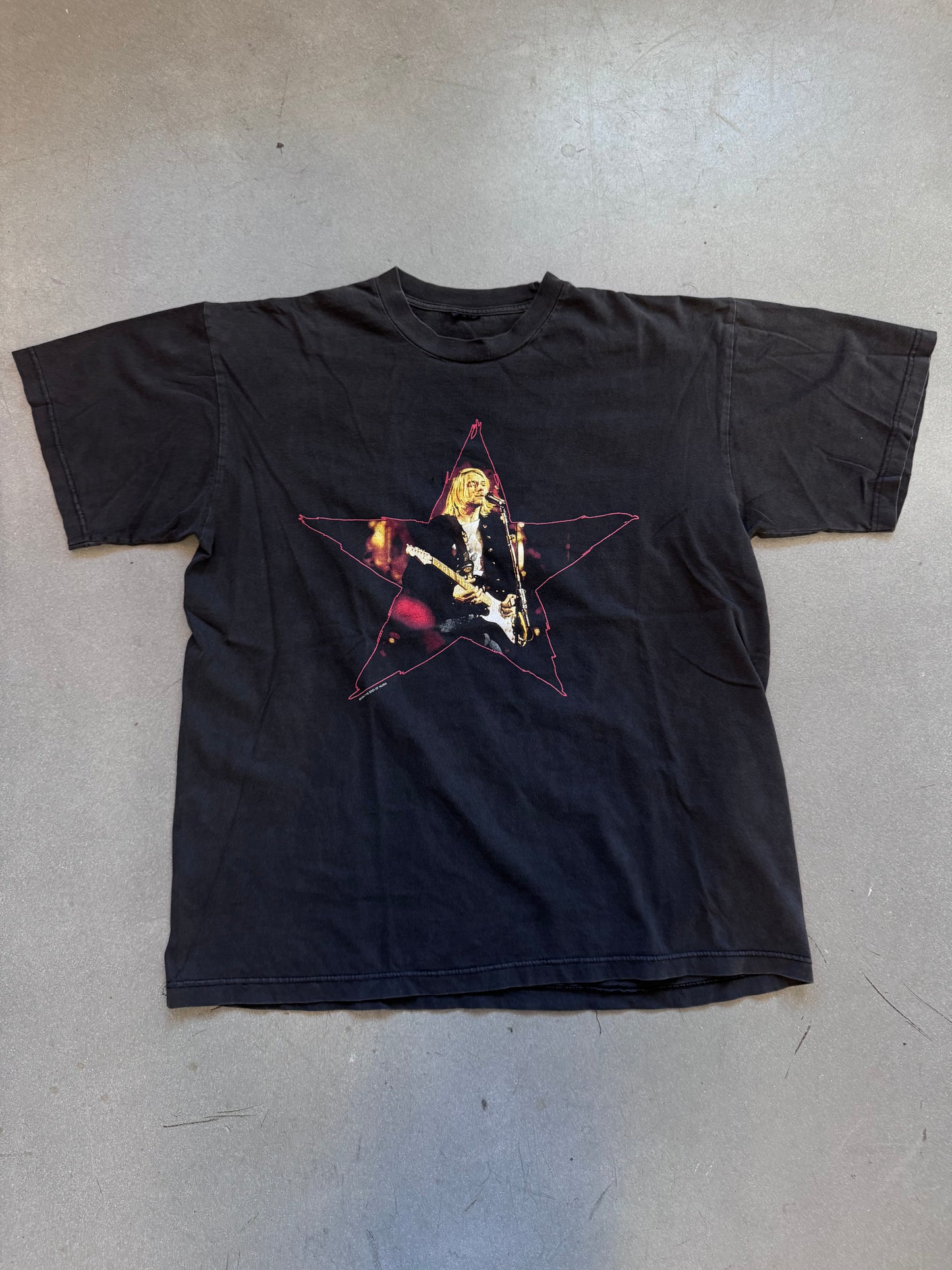 1996 KURT COBAIN END OF MUSIC STAR TEE (CUT TAG)