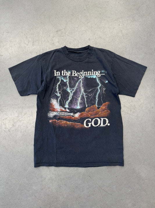 1991 IN THE BEGINNING... GOD. FADED TEE (PULLED TAG)