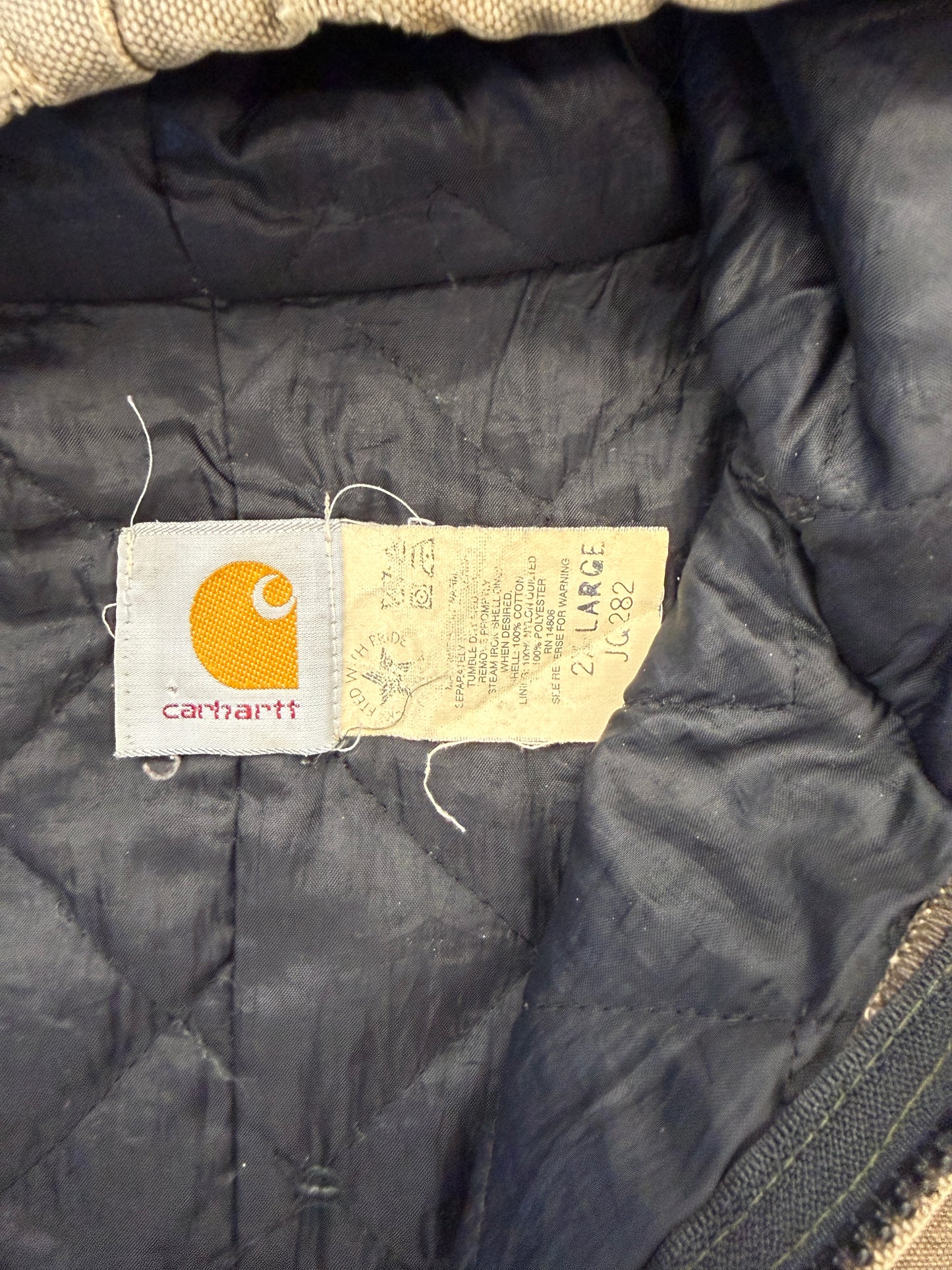 ‘80S CARHARTT INSULATED CANVAS WORK JACKET - BROWN (JQ282)