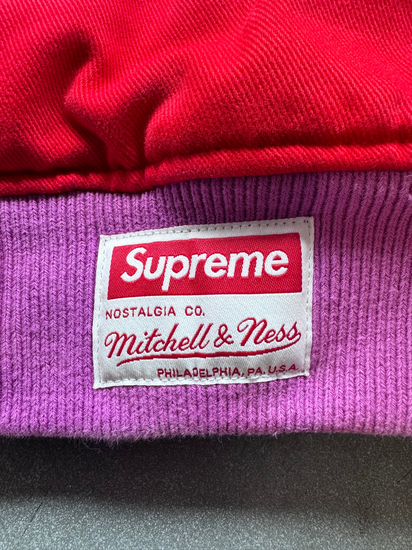 FW21 SUPREME SKITTLES MITCHELL & NESS VARSITY JACKET - PURPLE (M)