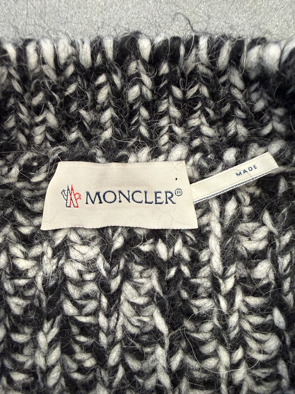 VINTAGE MONCLER MARLED CHUNKY KNIT SIDE BUTTON SWEATER