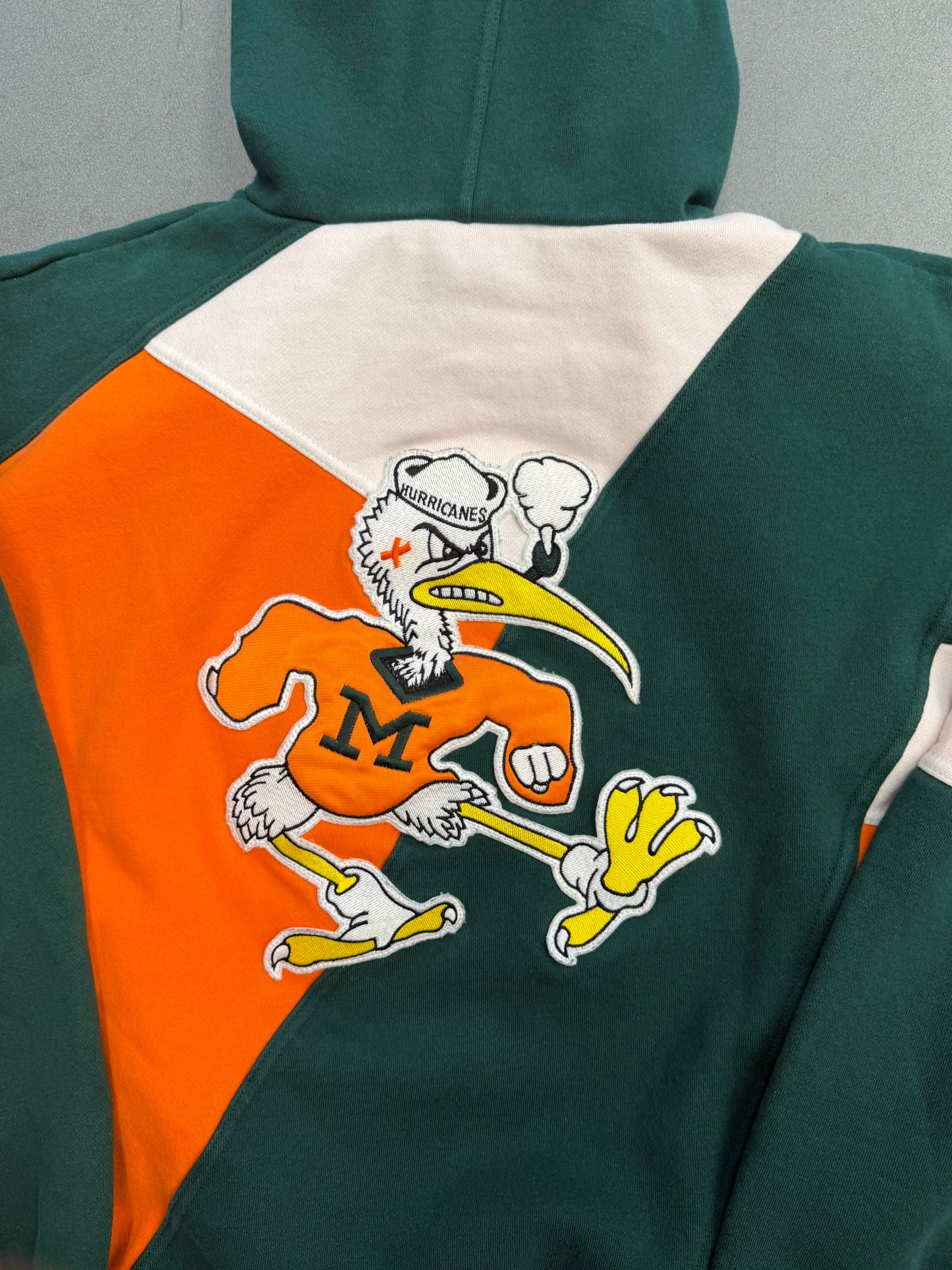 90S UNIVERSITY OF MIAMI APEX COLOR BLOCK HOODIE (APEX ONE)