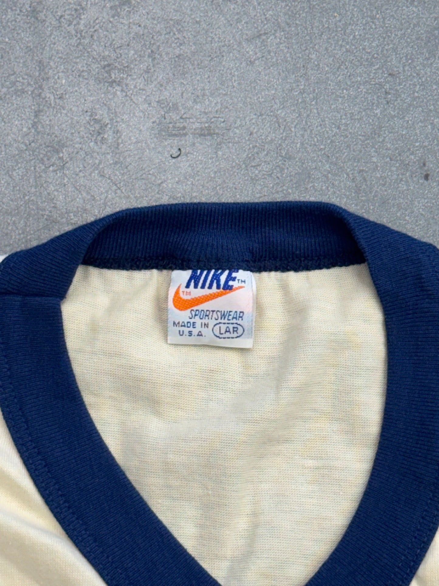 70S NIKE SPORTSWEAR 3/4 SLEEVE V-NECK TEE (ORANGE SWOOSH TAG)