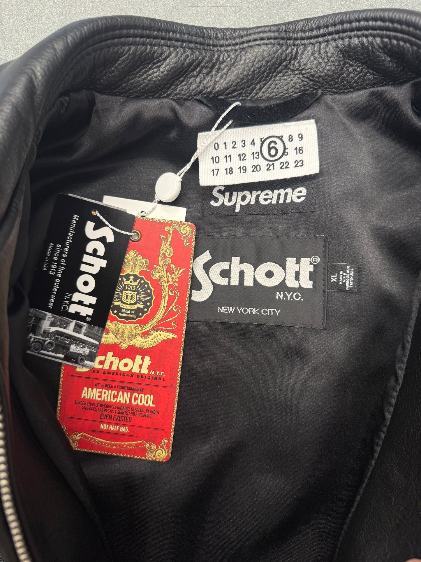 SS26 SUPREME MM6 SCHOTT EAGLE LEATHER JACKET