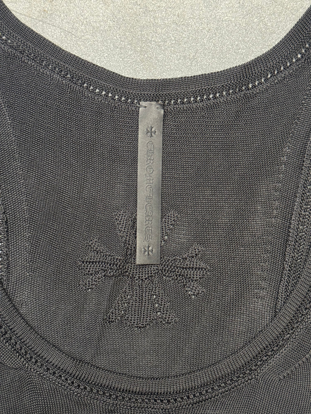CHROME HEARTS 'FRANKIE' SHEER JACQUARD LUXE TOP