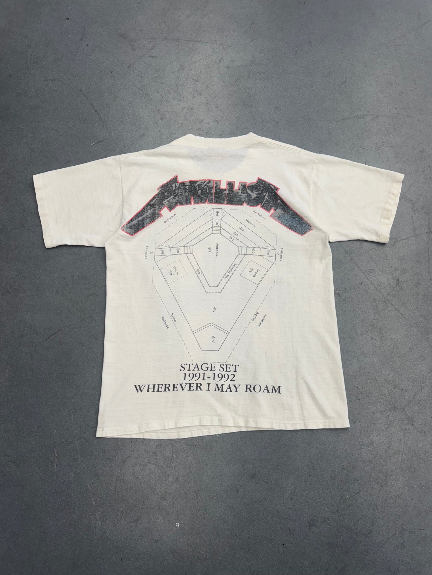 1991 METALLICA WHEREVER I MAY ROAM STAGE SET TEE (METALLICA TAG)