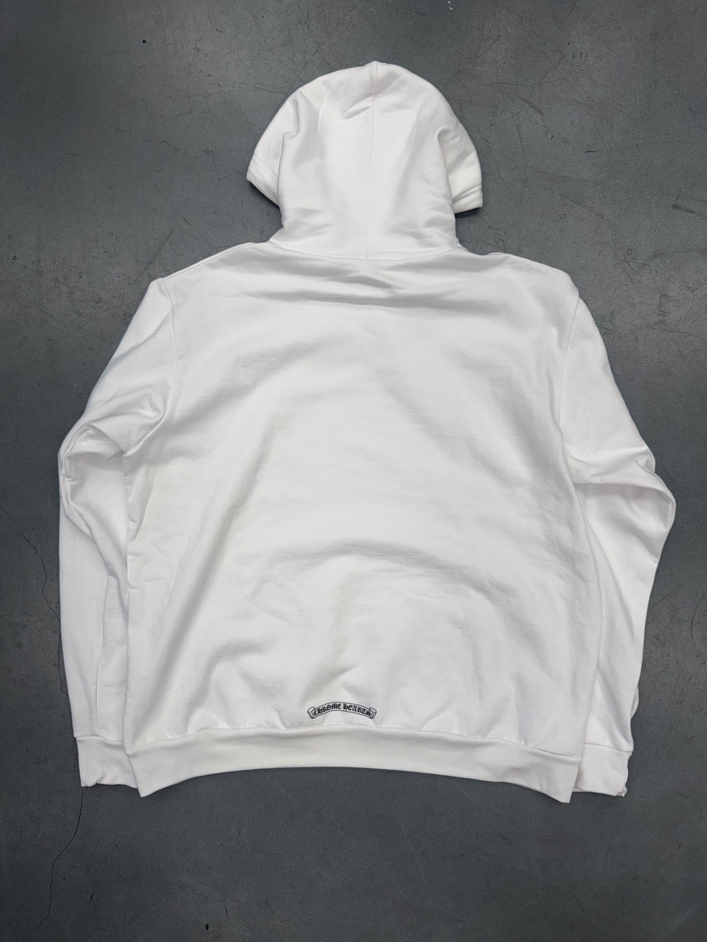 CHROME HEARTS VERTICAL LOGO HOODIE - WHITE