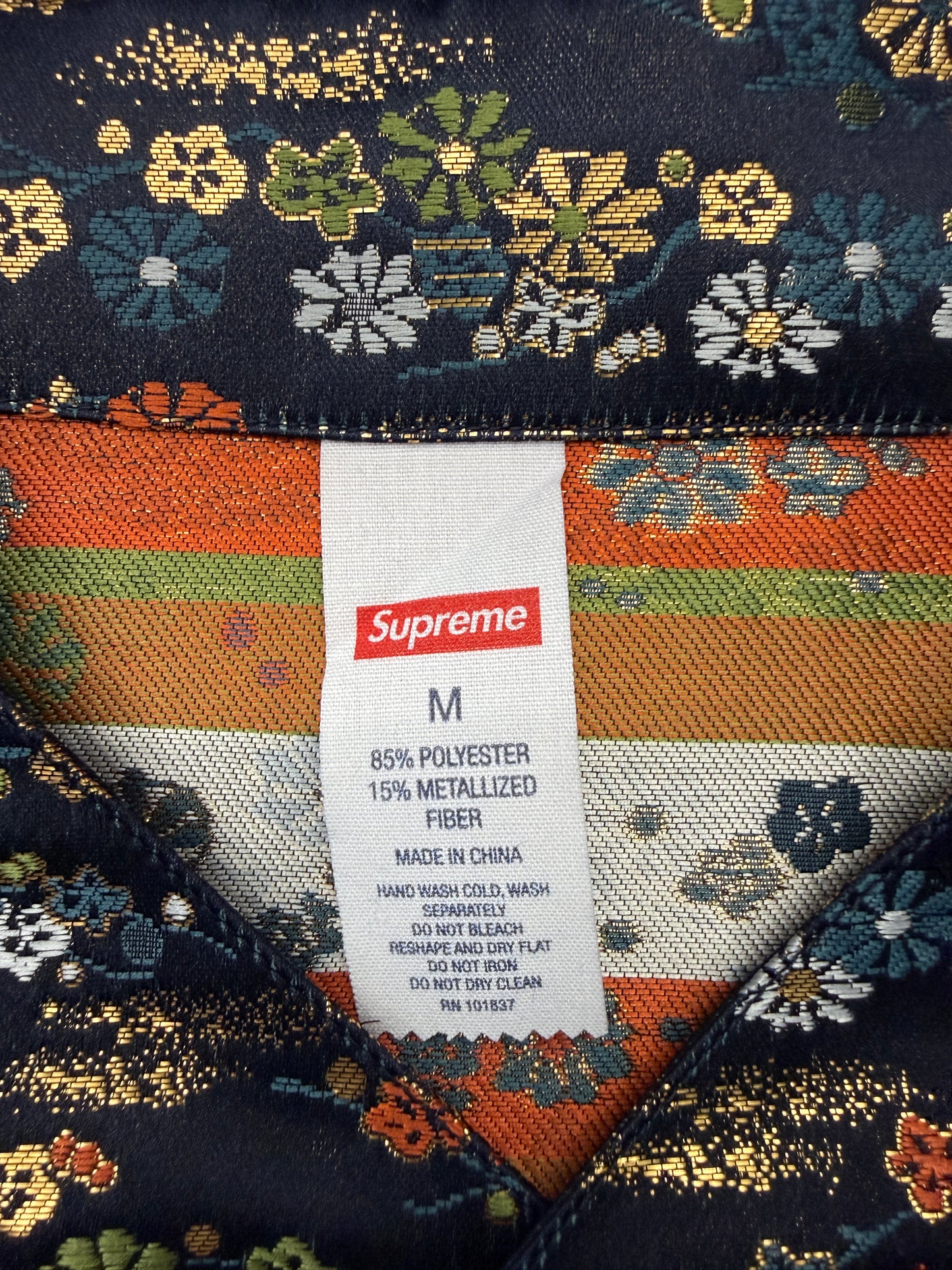 SS26 SUPREME FLORAL JACQUARD BASEBALL JERSEY