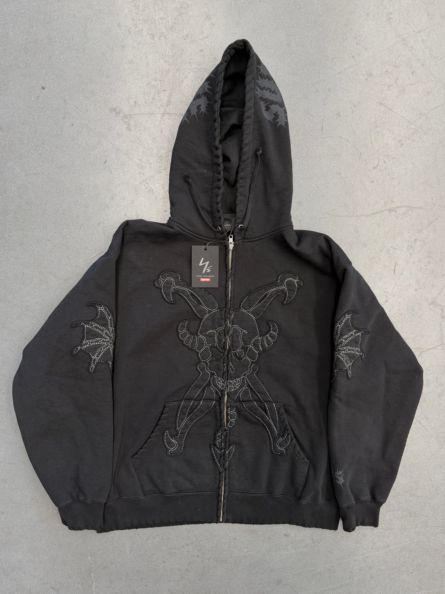 FW25 SUPREME X Y'S BY YOHJI YAMAMOTO ZIP UP HOODED SWEATSHIRT - BLACK (L)