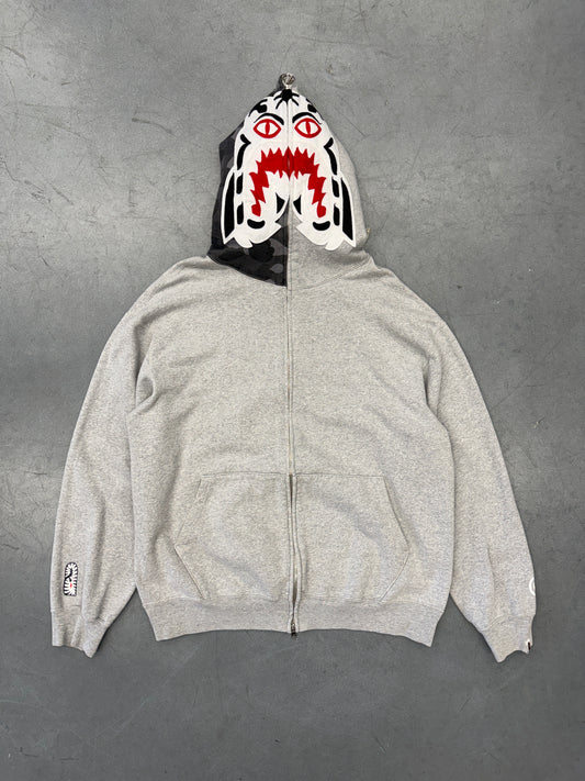 Y2K VINTAGE A BATHING APE BAPE FULL ZIP UP TIGER GREY HOODIE