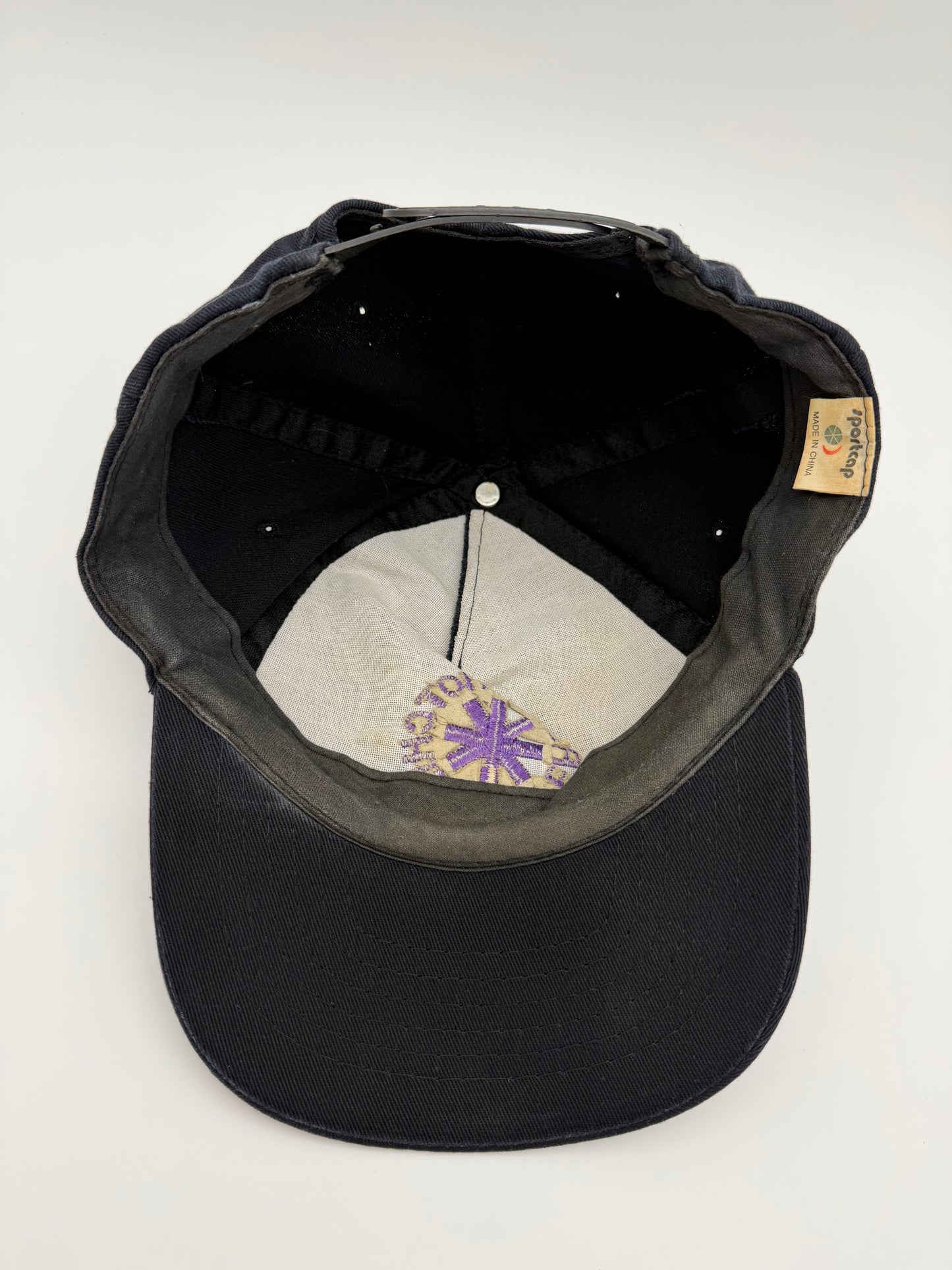 90S RED HOT CHILI PEPPERS EMBROIDERED PURPLE LOGO SNAPBACK HAT (SPORTCAP TAG)
