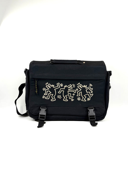 90S KEITH HARING DANCING FIGURES MESSENGER BAG
