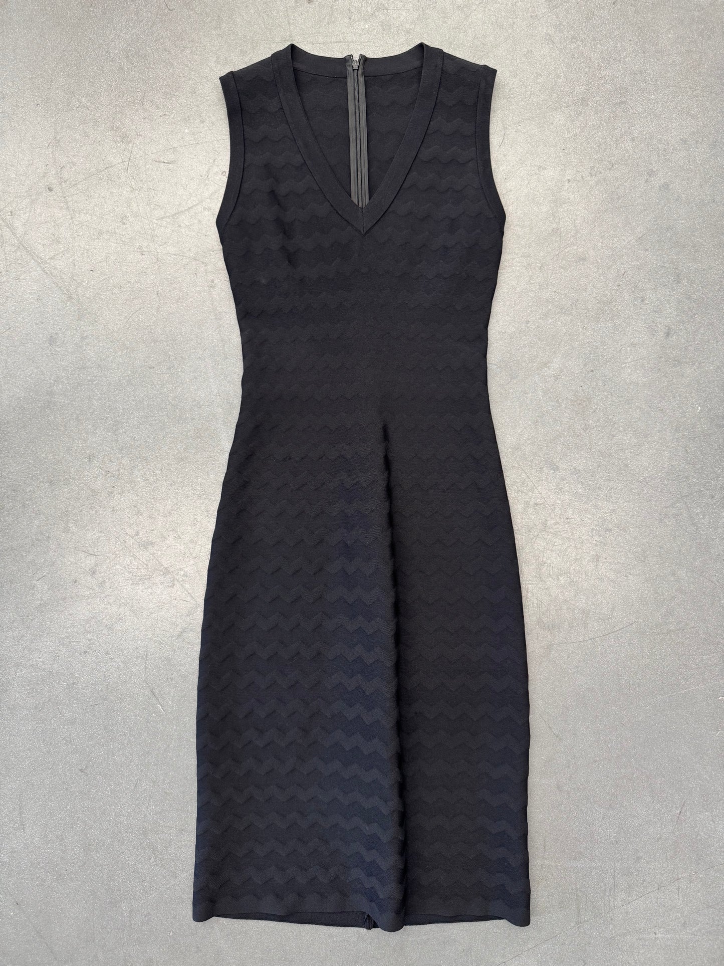 VINTAGE ALAIA V-COLLAR VISCOSE DRESS