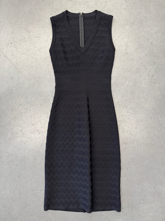 VINTAGE ALAIA V-COLLAR VISCOSE DRESS