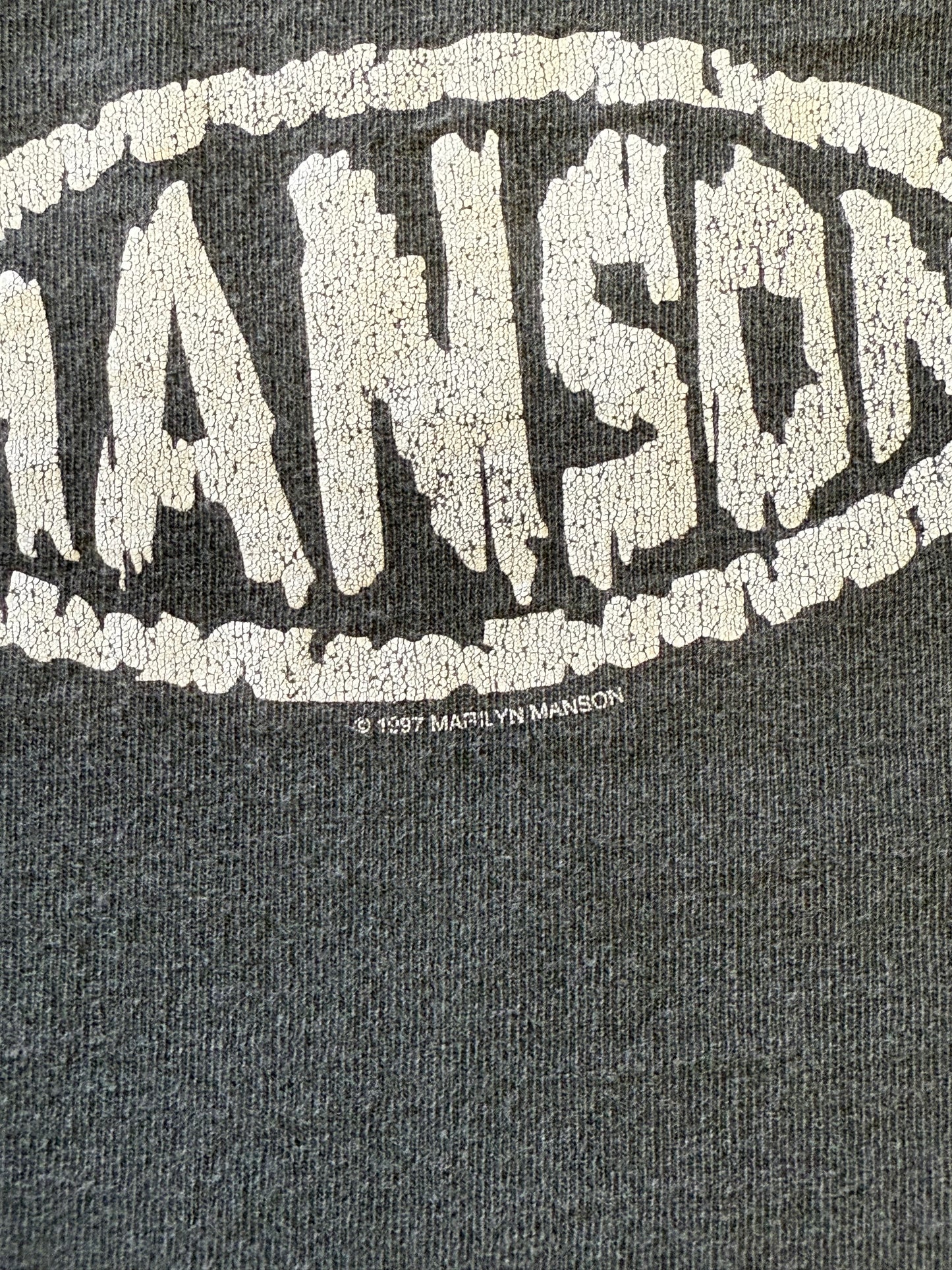 1997 MARILYN MANSON JESUS FISH TEE (PULLED TAG)