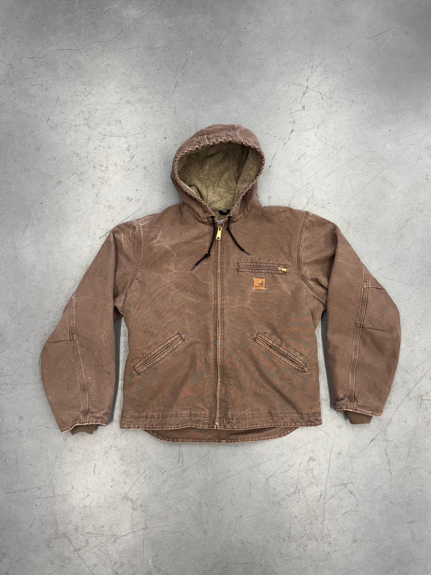 VINTAGE CARHARTT FLEECE-LINED ZIP-UP CANVAS JACKET