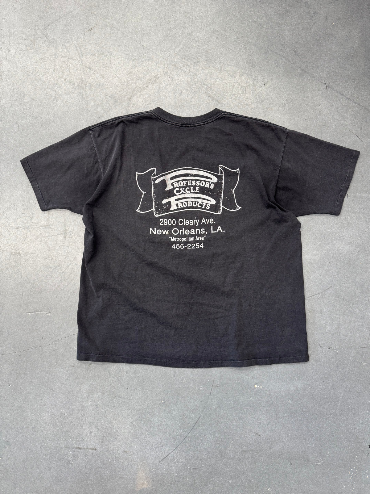 1992 HARLEY-DAVIDSON PROFESSOR'S CYCLE PRODUCTS NEW ORLEANS, LA. TEE (PULLED TAG)
