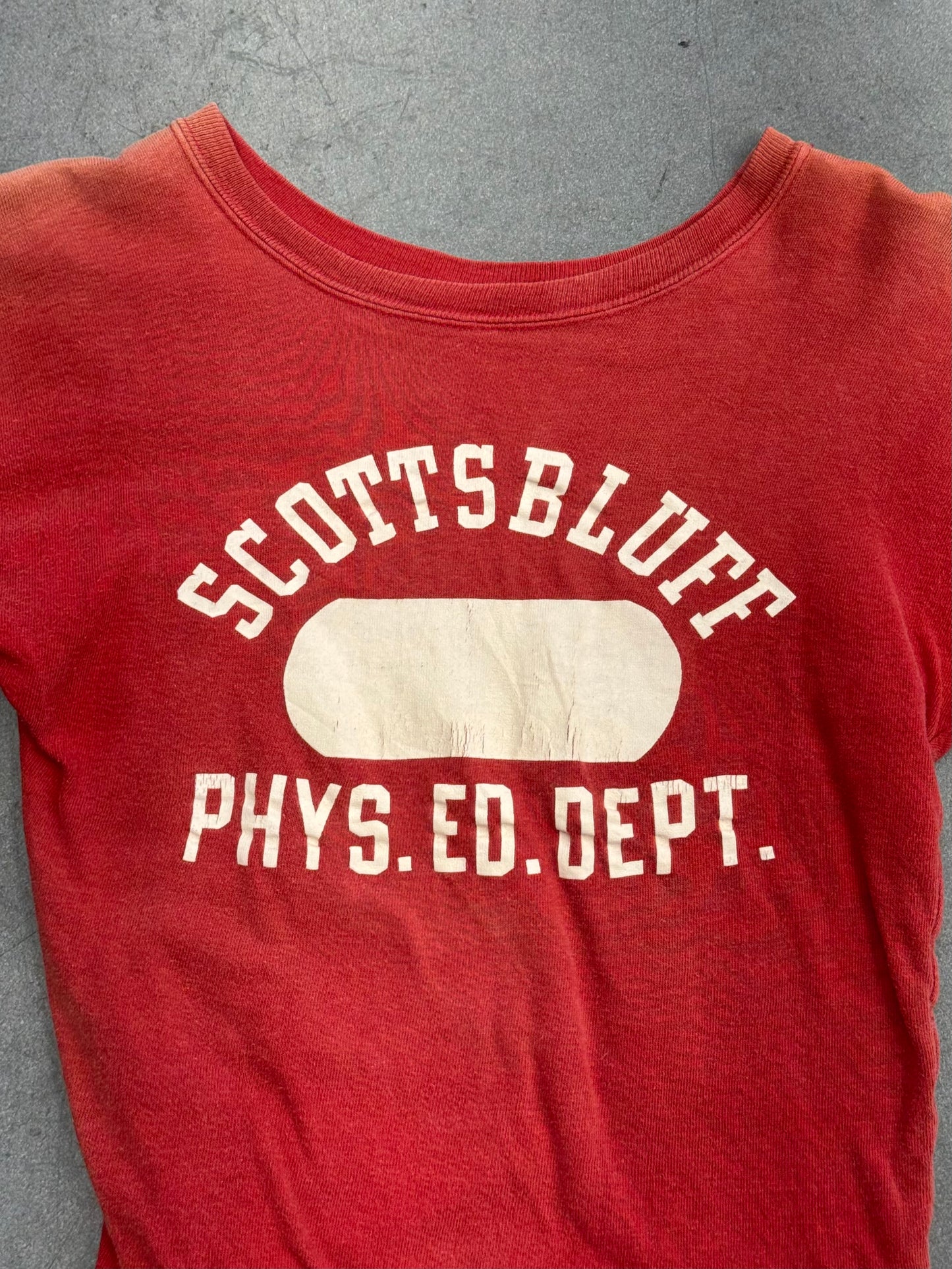 70'S SCOTTSBLUFF PHYS.ED.DEPT 3/4 SLEEVE TEE (WILTON TAG)
